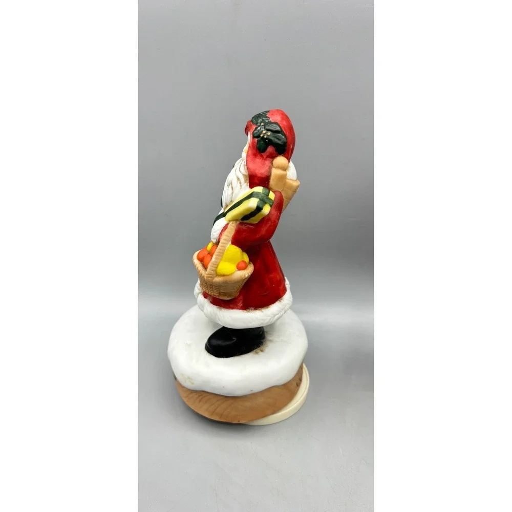Vintage Ceramic‎ Santa Claus Music Box 1860 Father Christmas Figurine